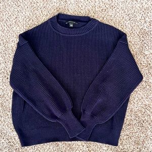 Ann Taylor Knit Style Sweater Dark Navy Blue